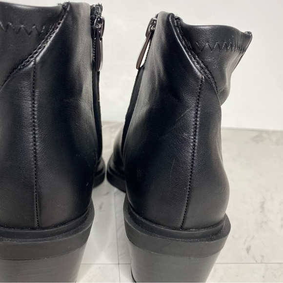 New! Franco Sarto Fina Black Faux Leather Western Bootie 9M - Picture 4 of 14